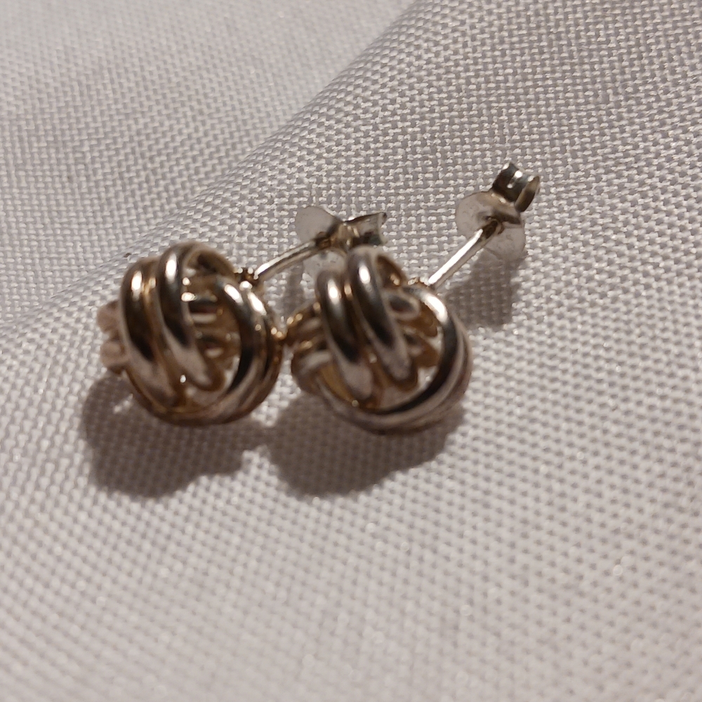.925 Stirling Silver Knot Earrings